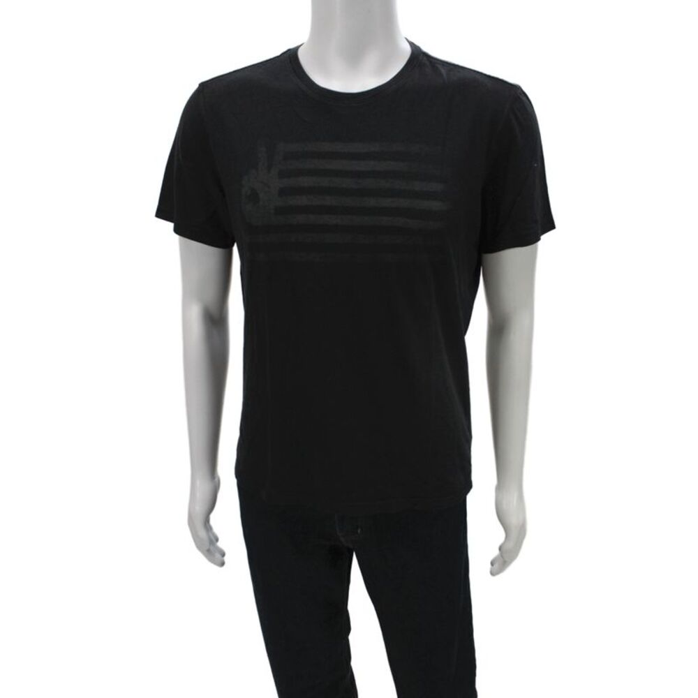 John Varvatos Star USA Mens Basic Black Peace Sign Graphic T-Shirt Size M